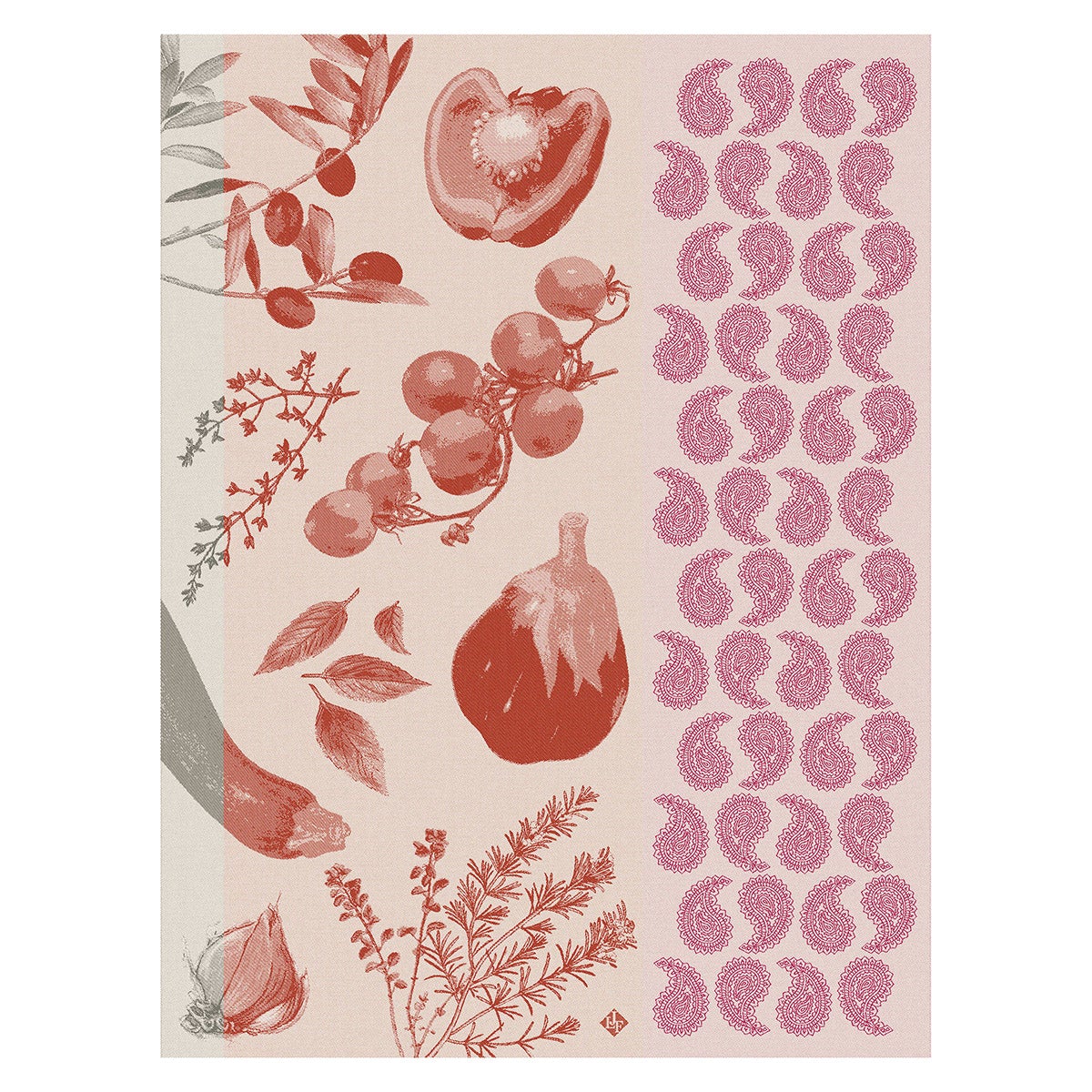Soleil A Table Red Tea Towel