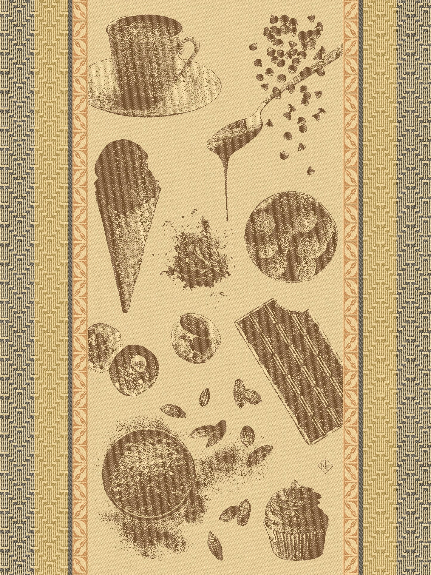 Chocolats Recettes Cacao Tea Towel