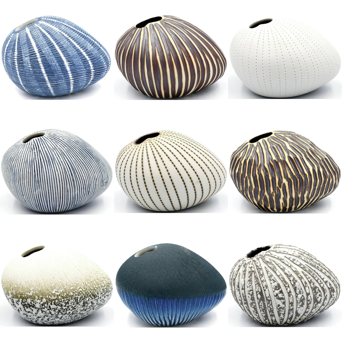 Assorted Mini Pebble Porcelain Bud Vases