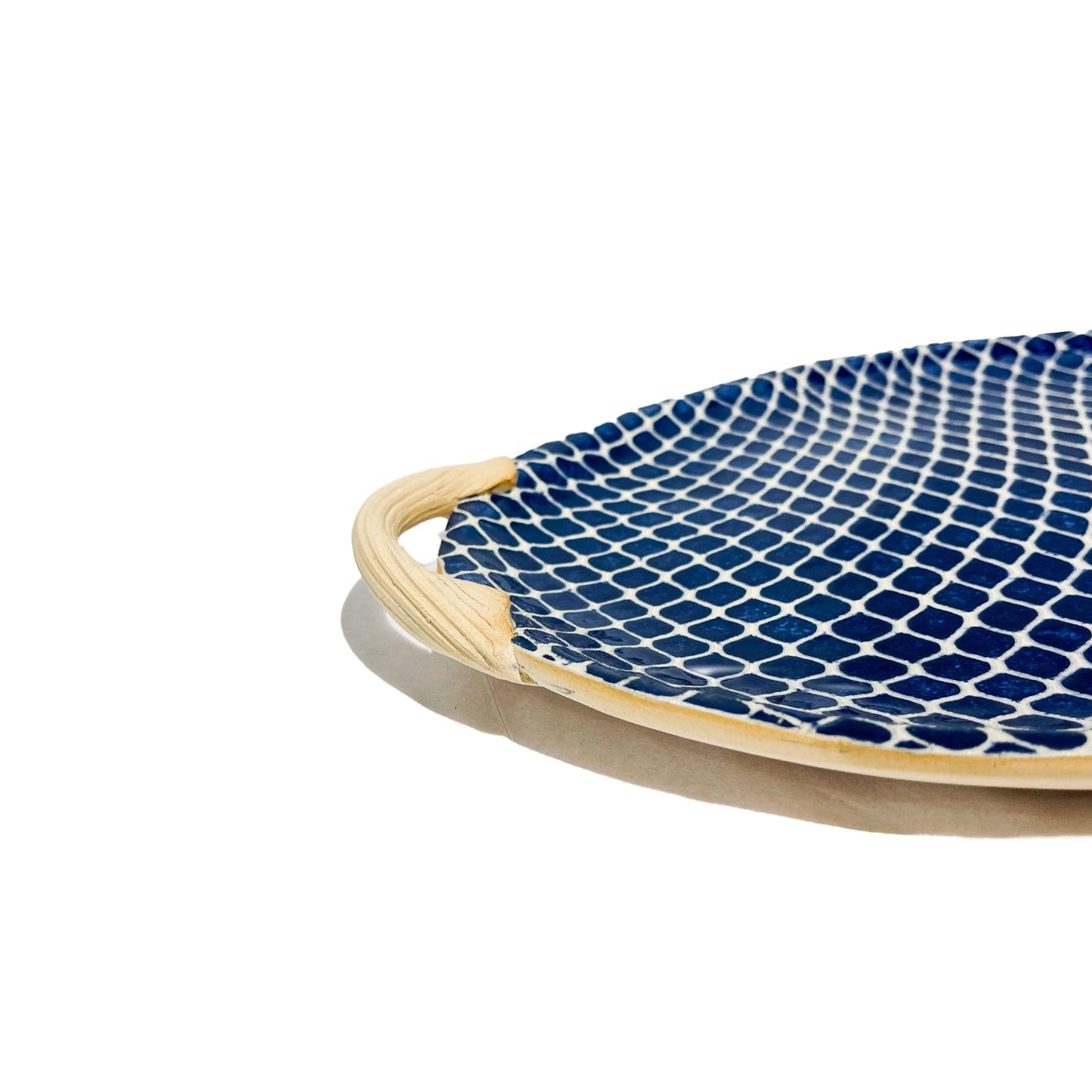 Cobalt Taj Oval Tray with Handles