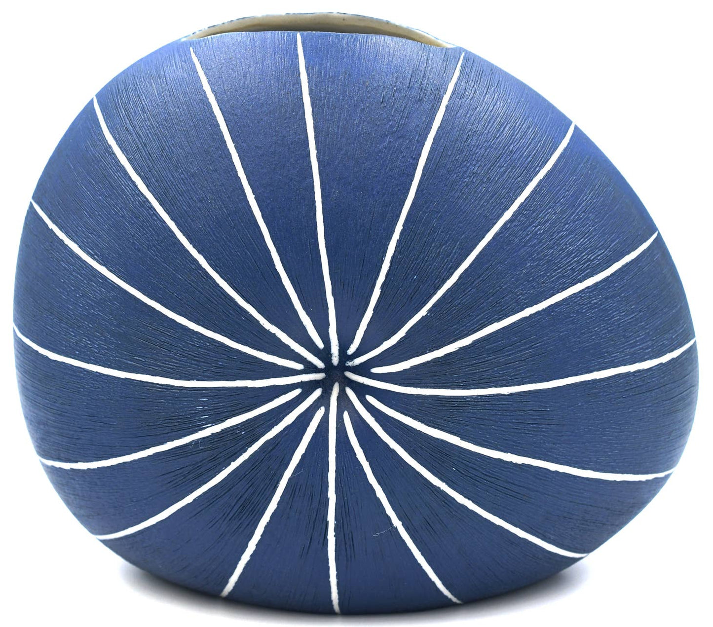 Large Deep Blue Siren Round Porcelain Vase