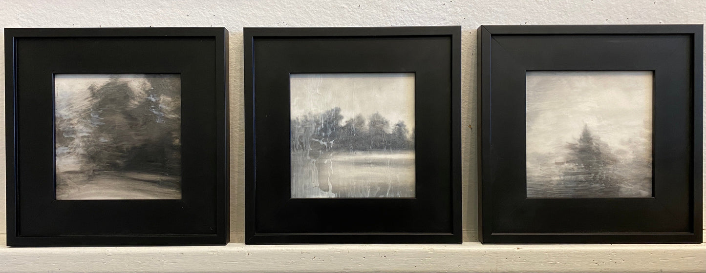 Memories of Land I, Encaustic & Charcoal