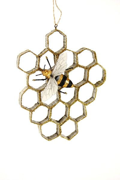 Honeycomb Paper Mache Ornament