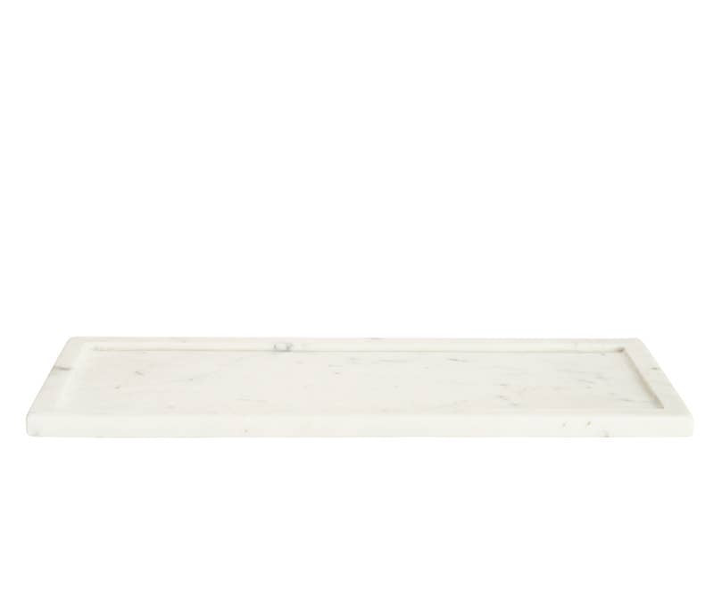 White Long Marble Bathroom Accessory & Soap Holder