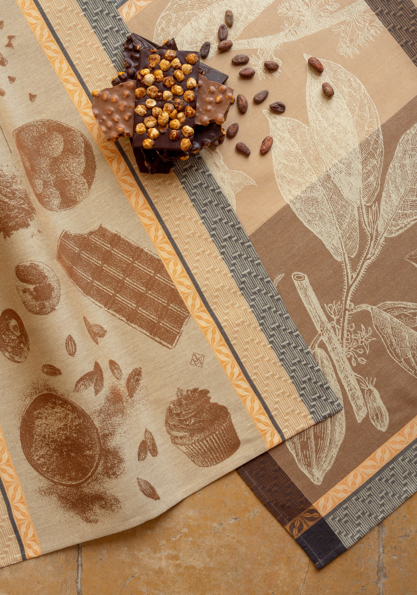 Chocolats Recettes Cacao Tea Towel