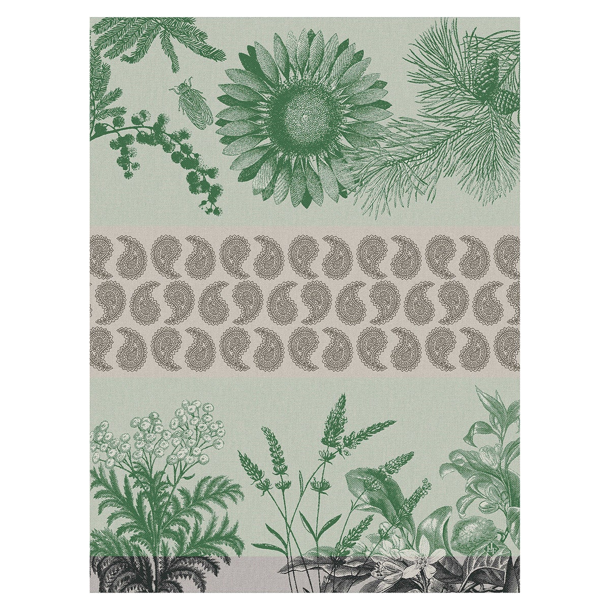 Soleil Au Jardin Green Tea Towel