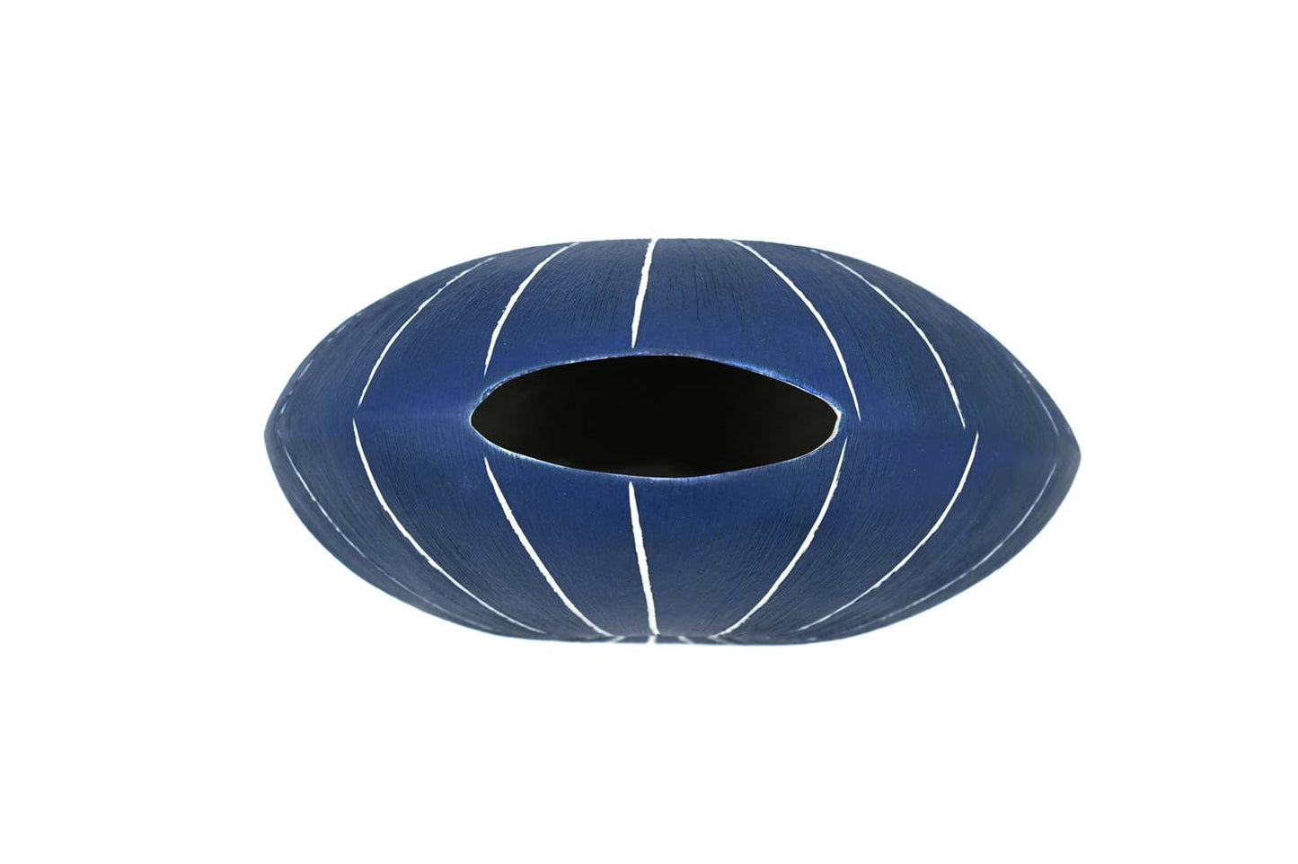 Large Deep Blue Siren Round Porcelain Vase