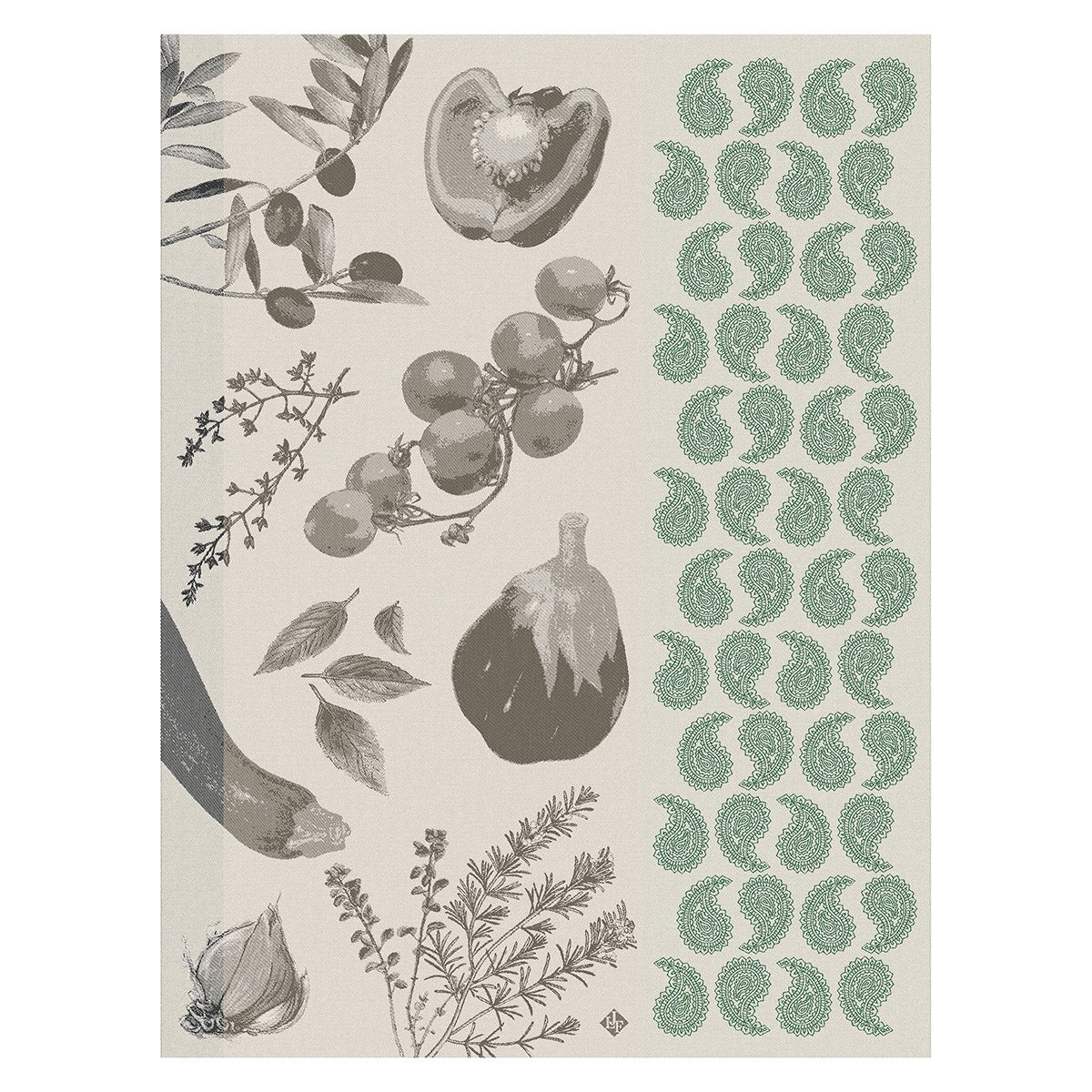 Soleil A Table Green Tea Towel