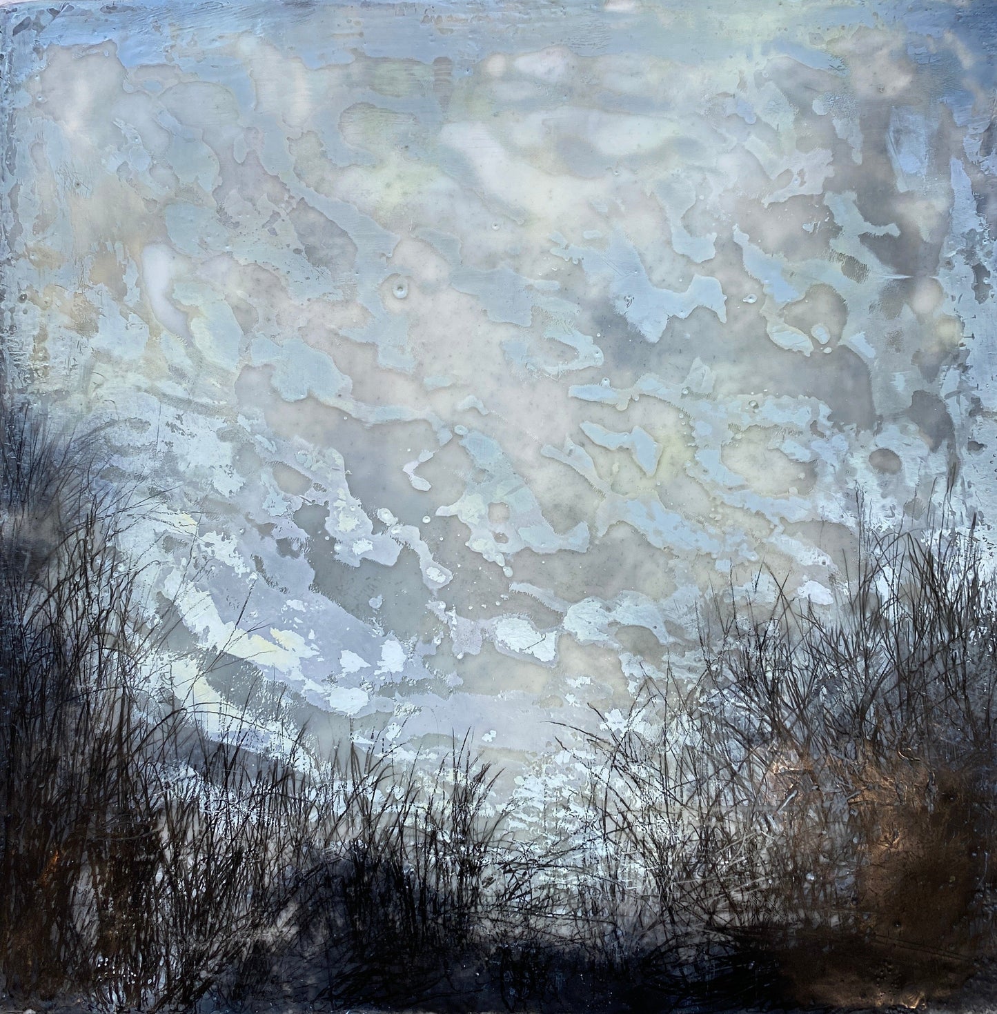 Mackerel Sky, Encaustic