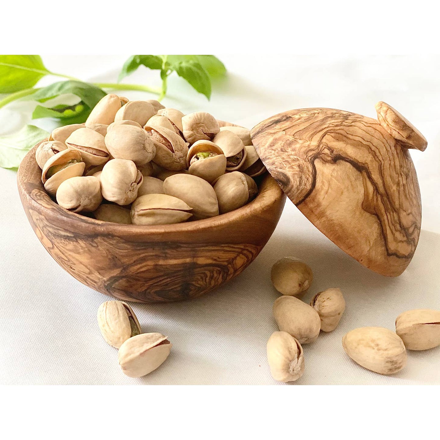 Small Olivewood Bowl with Lid