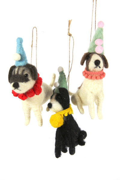 Party Dog Felt Ornament
