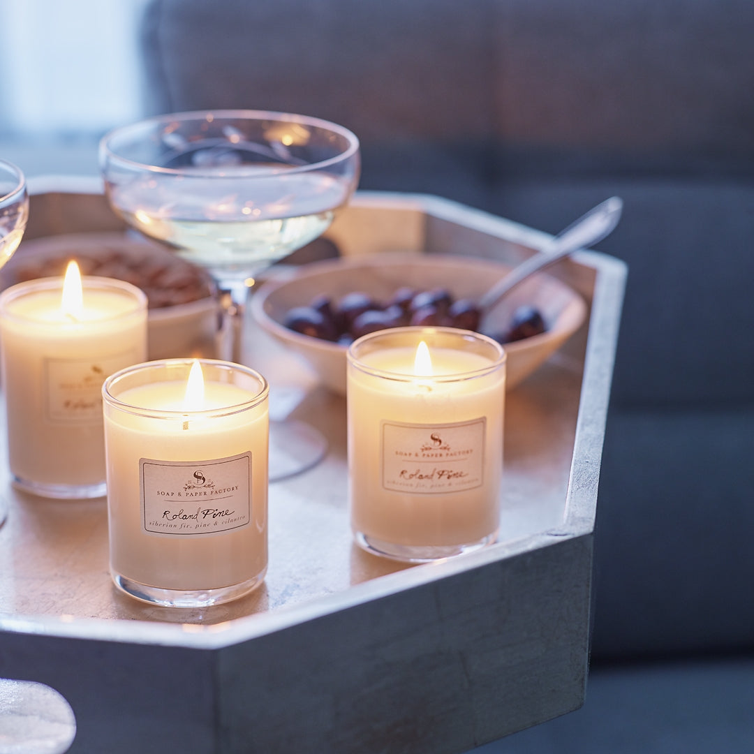 Set of 3 Roland Pine Votive Soy Candles