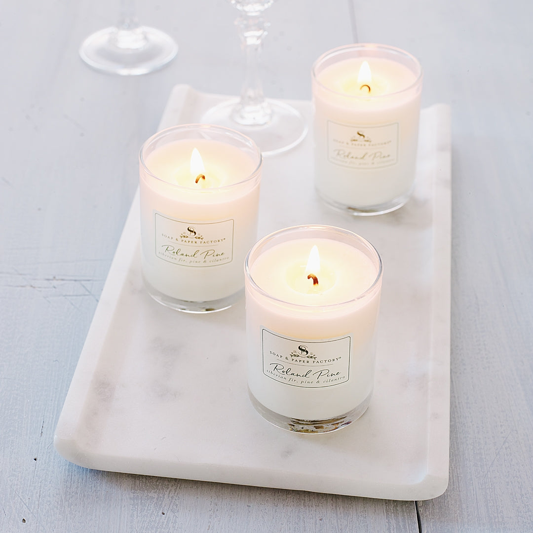 Set of 3 Roland Pine Votive Soy Candles