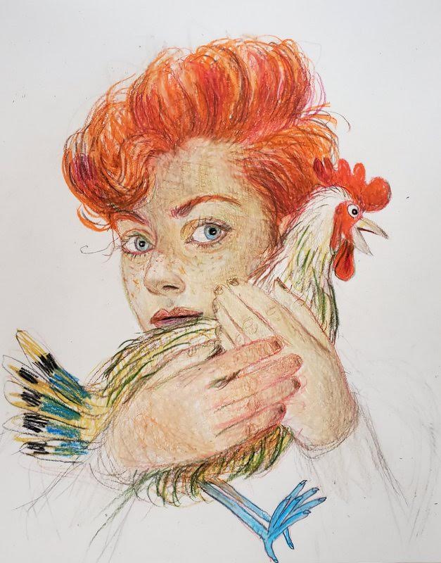 Coxcomb I, Colored Pencil