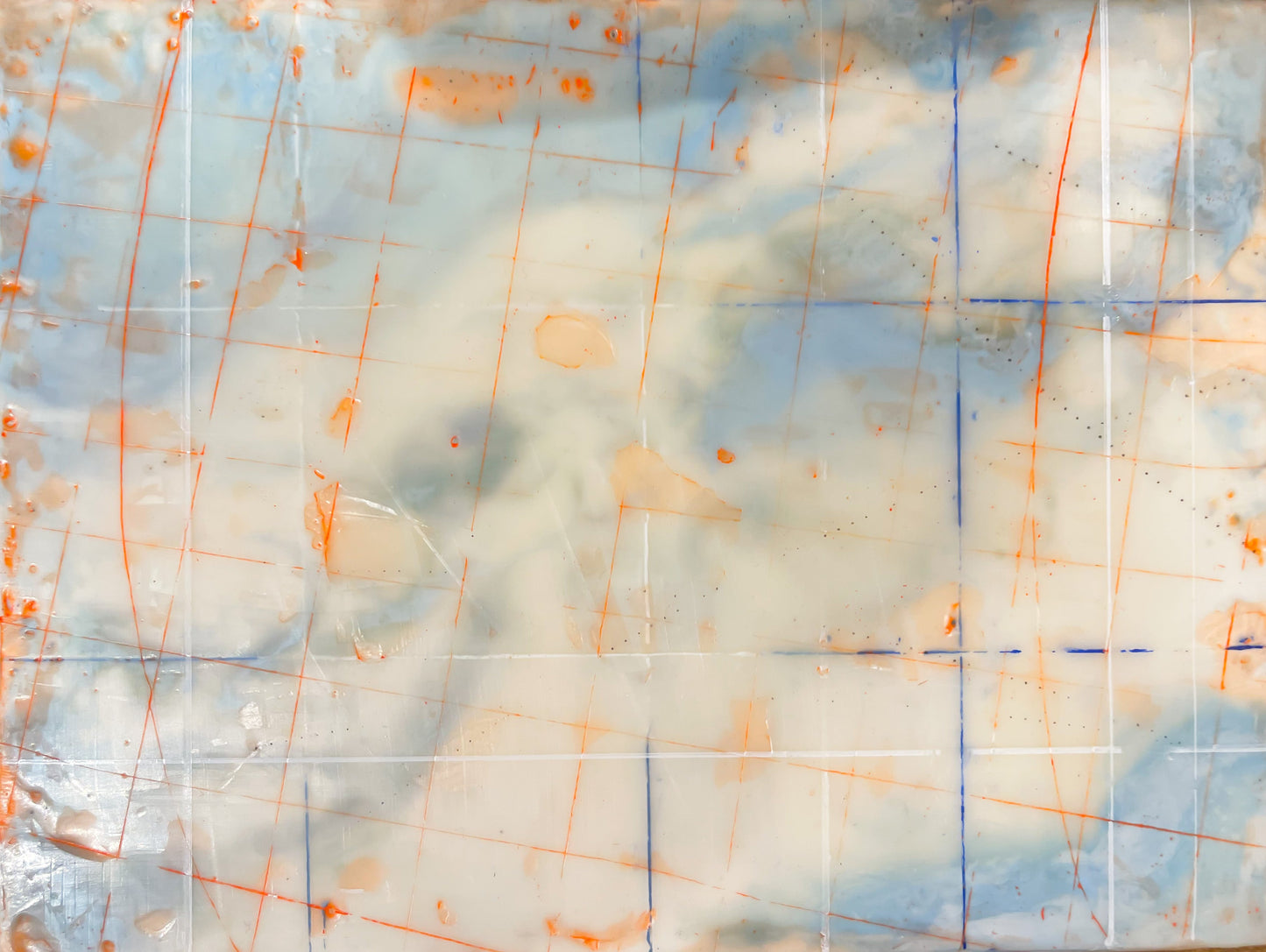 Mapping Series 002, Encaustic