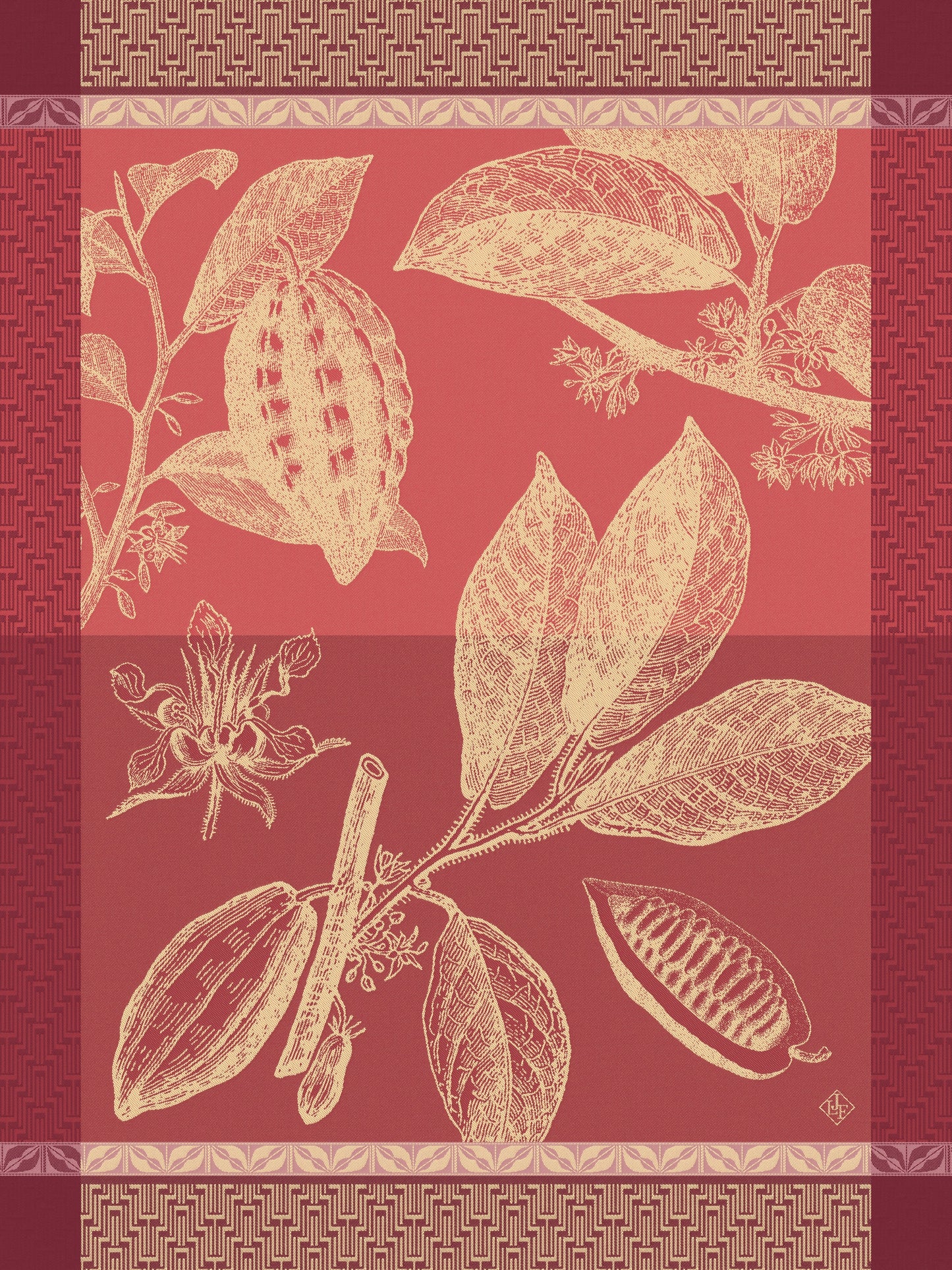 Chocolats Féve Pink/Red Tea Towel