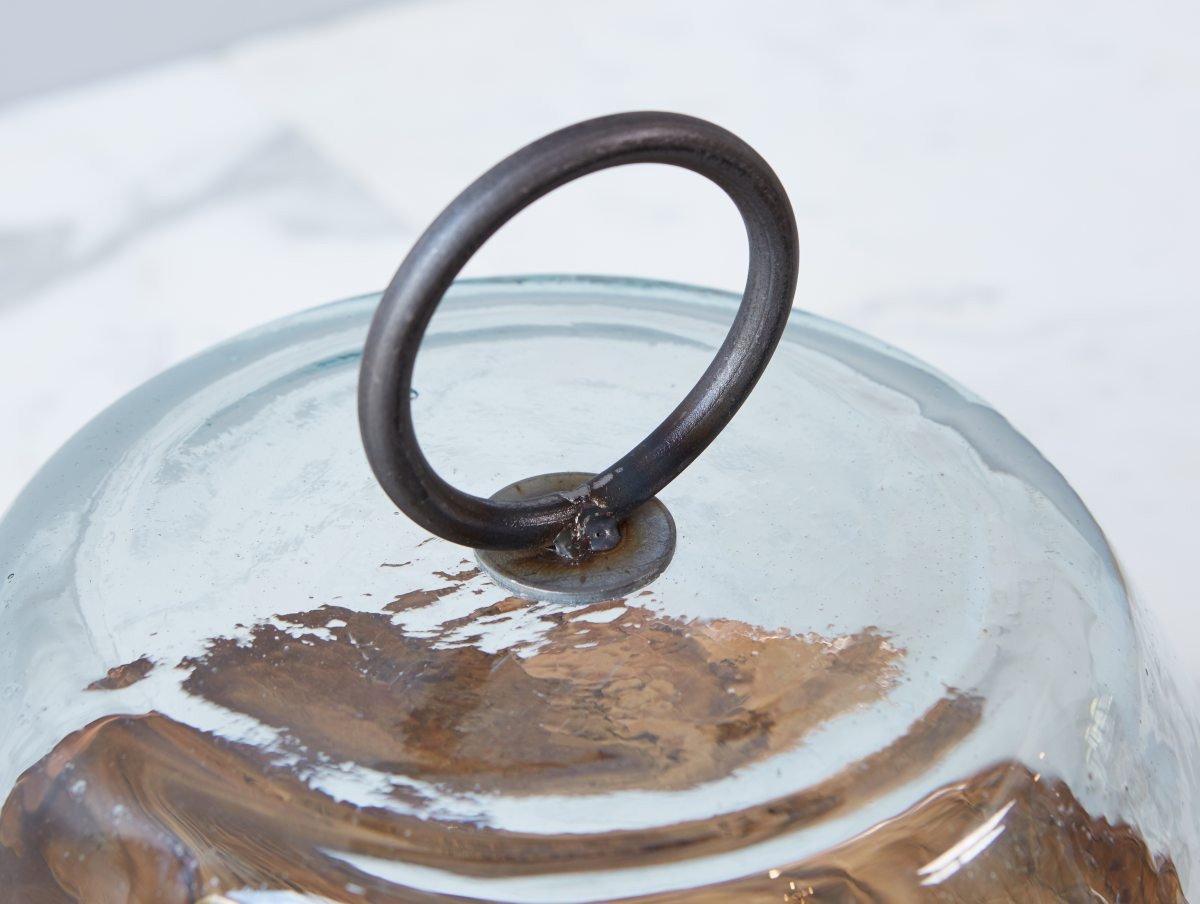 European Glass Dome with Iron Handle