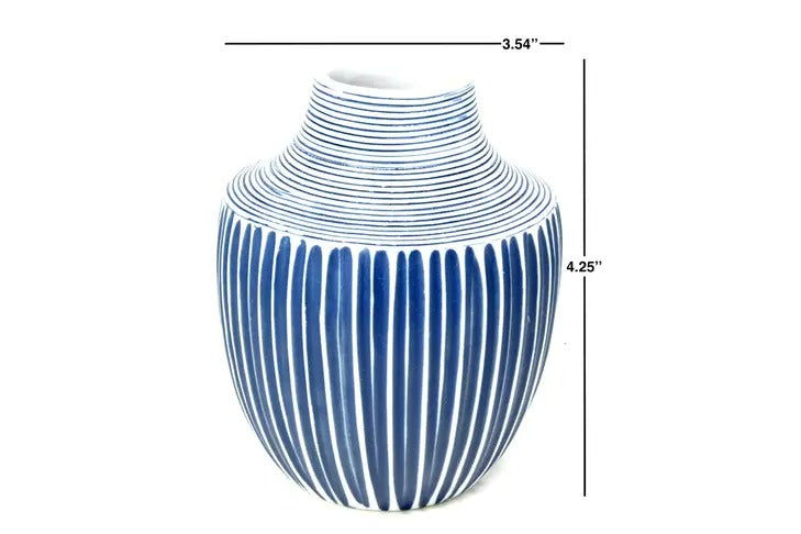 Inca Blue Stripes Porcelain Vase - r. h. ballard shop & gallery