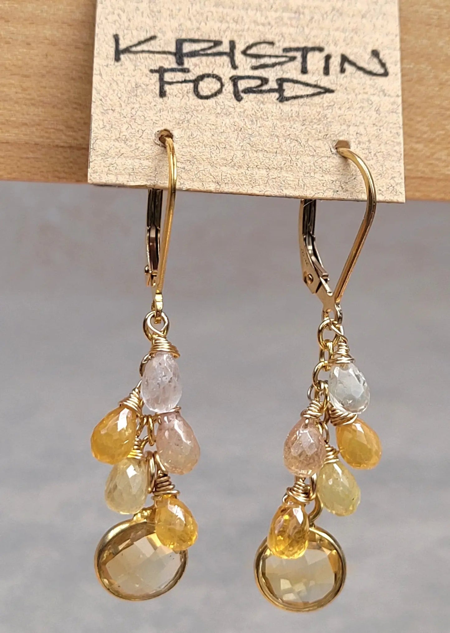 Citrine & Sapphire Cascade Earrings