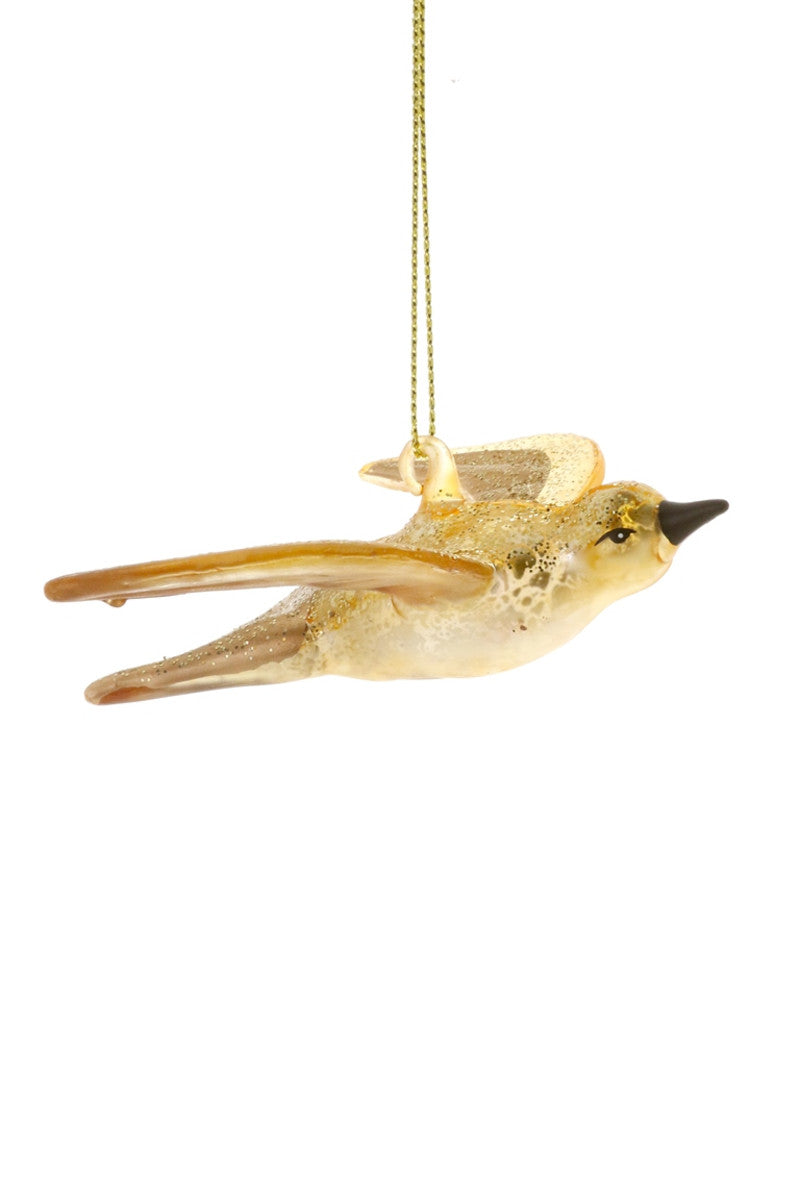 Gilded Swallow Glass Ornament