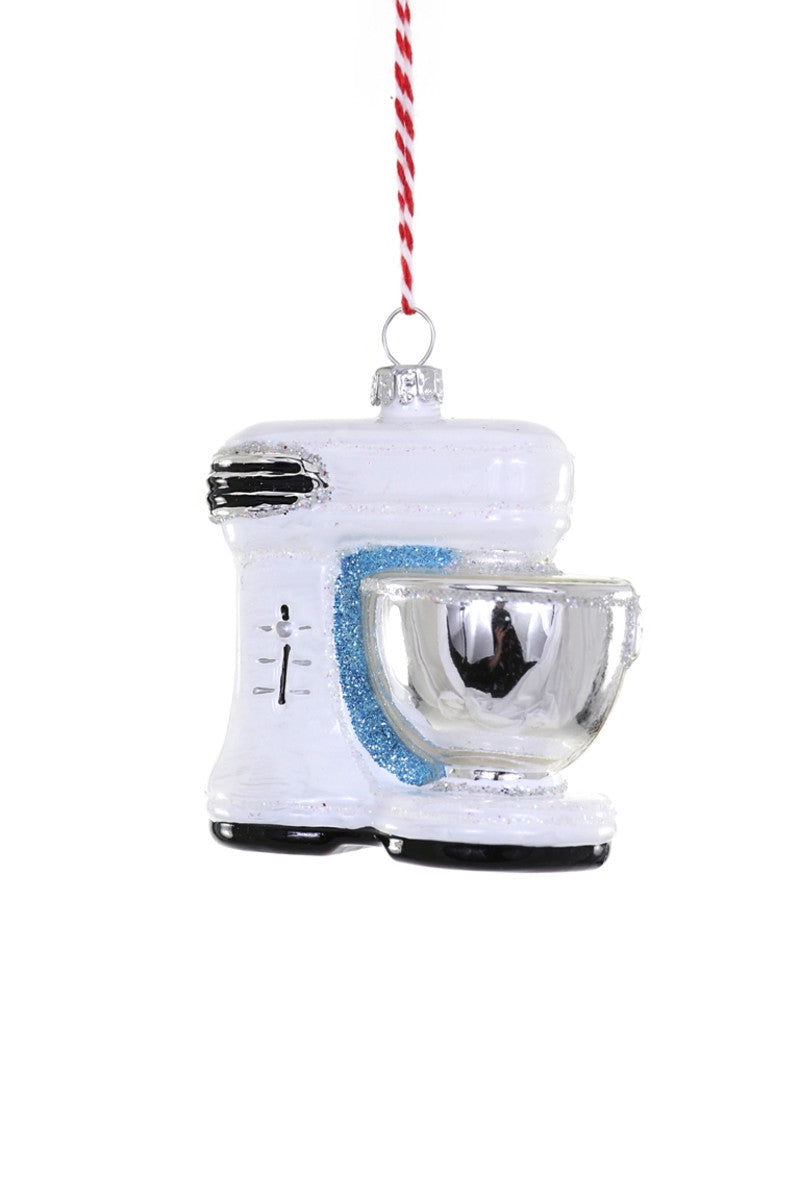 White Stand-Mixer Glass Ornament