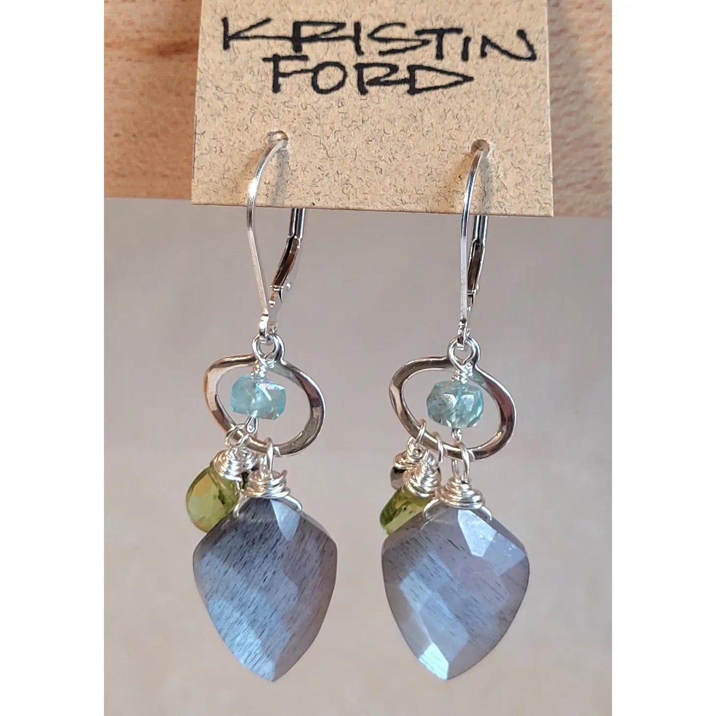 Silver Moonstone Drop Earrings