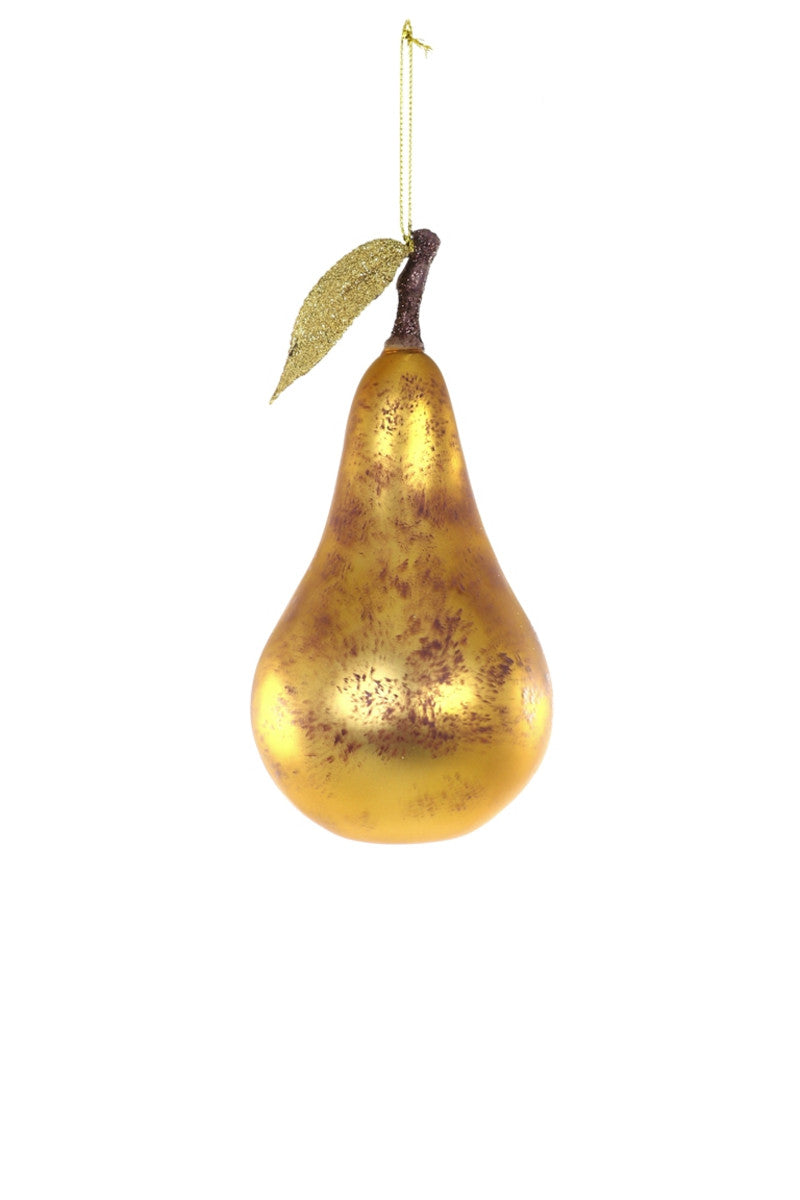 Golden Pear Glass Ornament