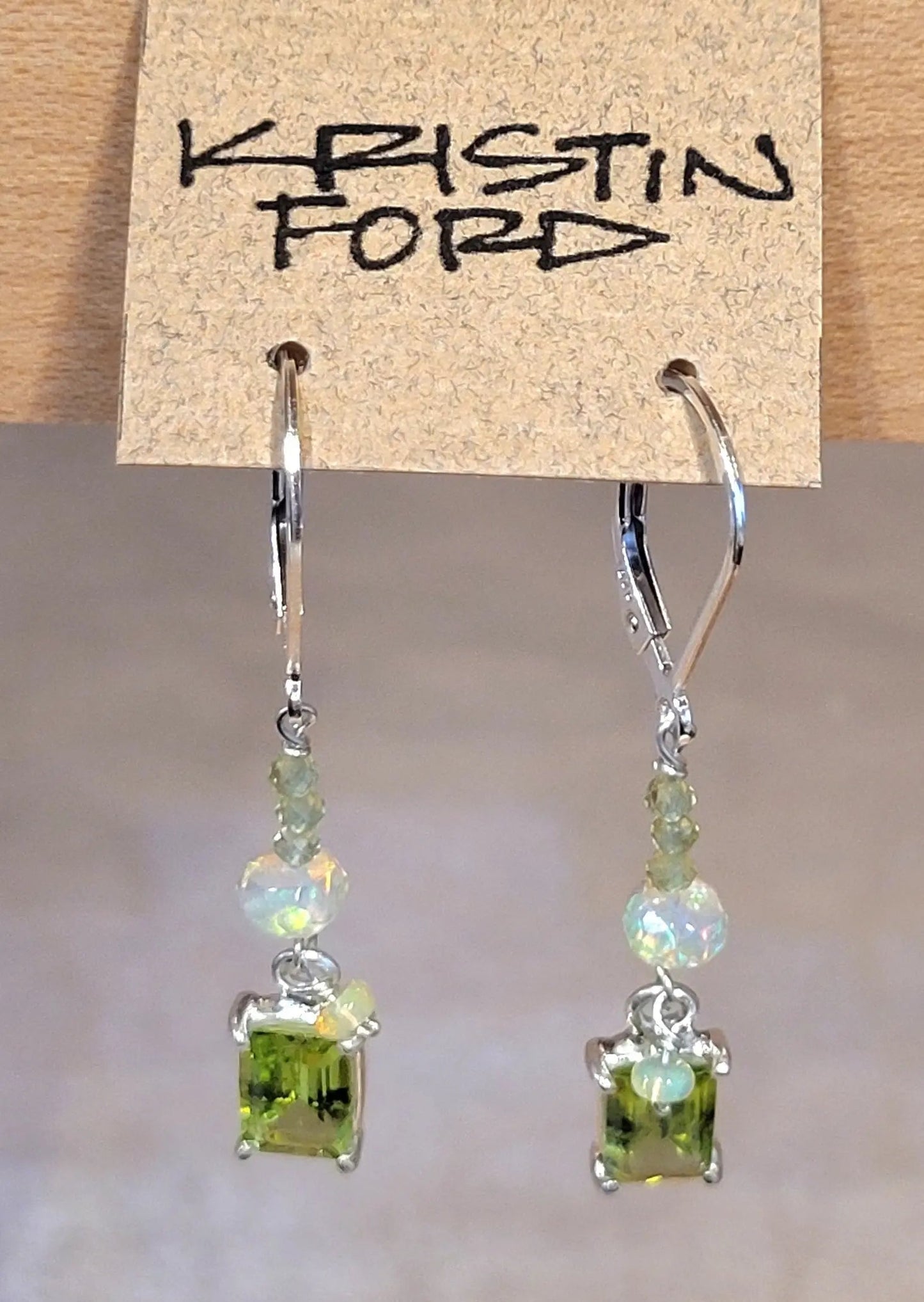 Peridot and Opal Earrings