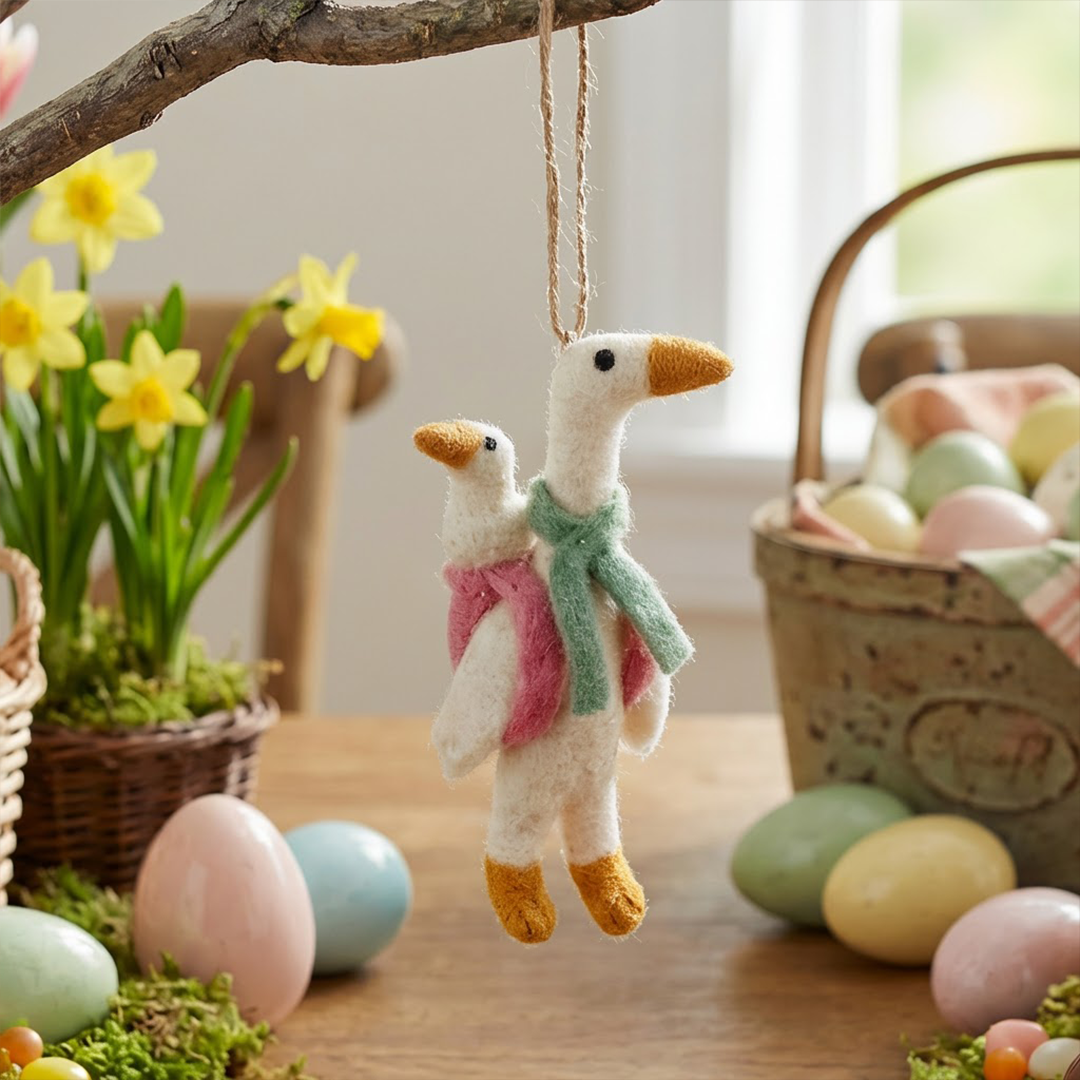 Handmade Felt Mother Goose Hanging Decoration - r. h. ballard shop & gallery