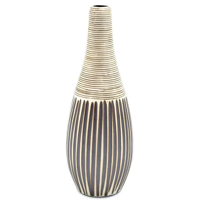 Modo Porcelain Bud Vase, Brown and Cream