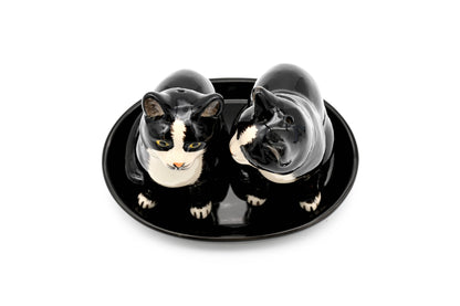 SALT AND PEPPER SHAKER Tuxedo cat