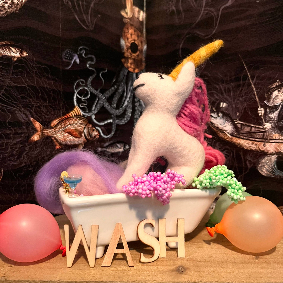 Handmade Felt Mystic Unicorn Hanging Decoration - r. h. ballard shop & gallery