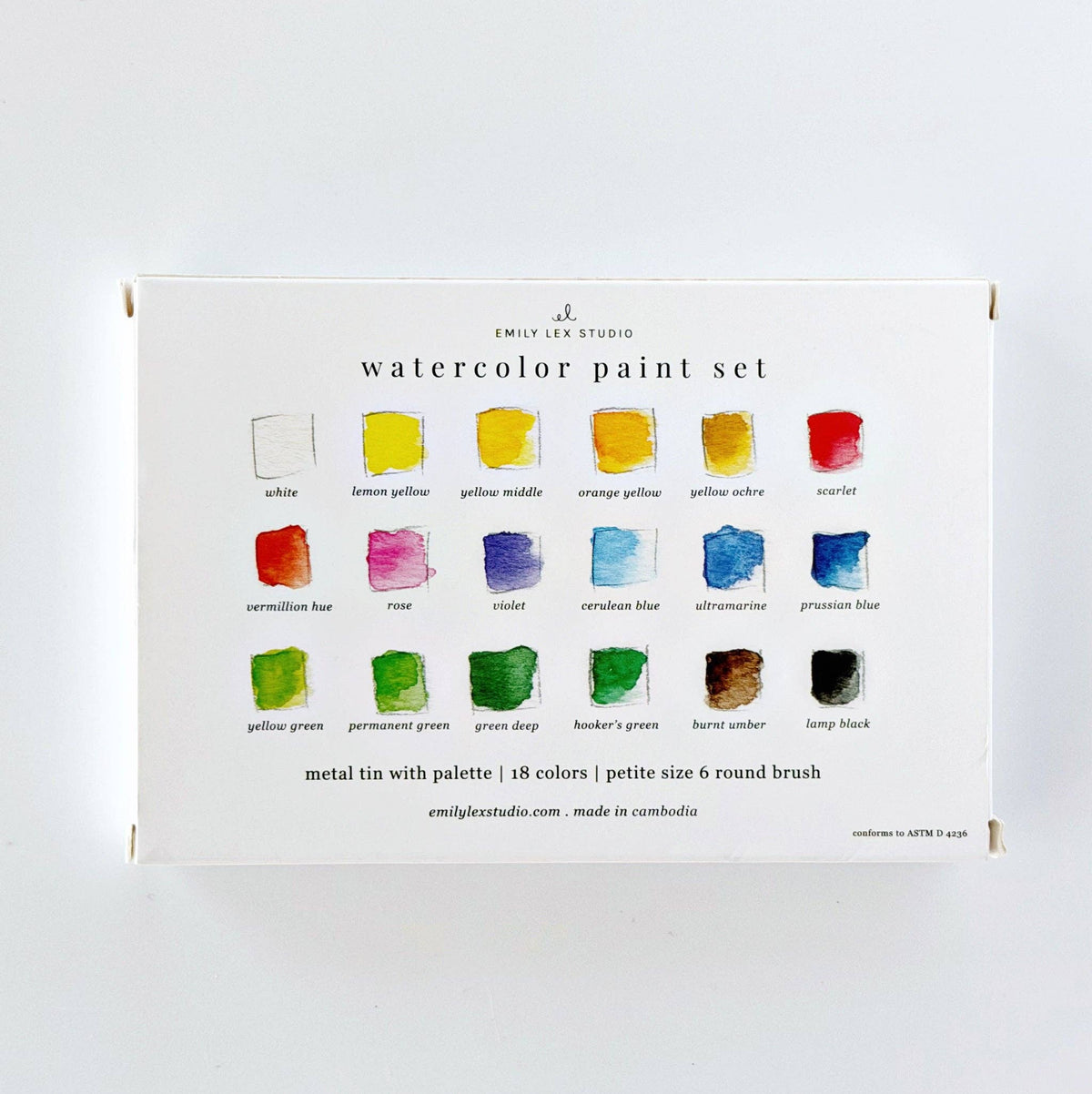 Watercolor Paint Set 18 Colors with Brush - r. h. ballard shop & gallery