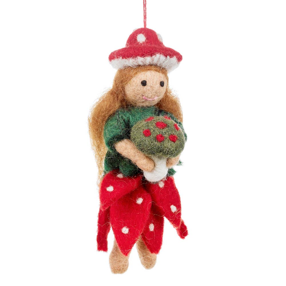 Toadstool Fairy Hanging Ornament