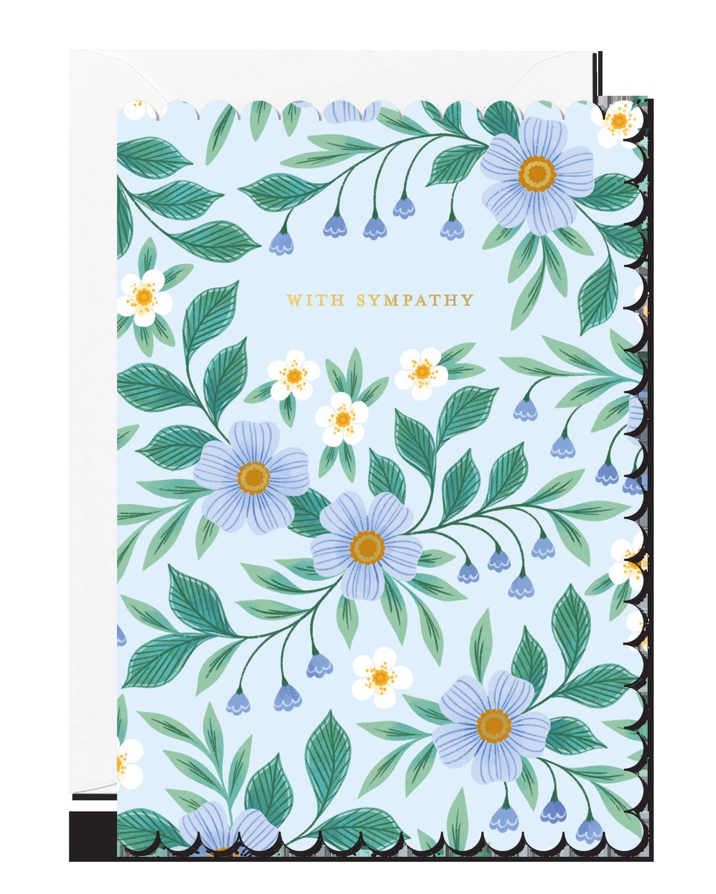 SYMPATHY BLUE FLOWERS GREETING CARD RICICLE