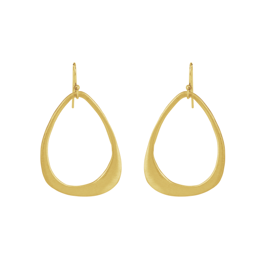 Small Open Drop  Earrings, Gold