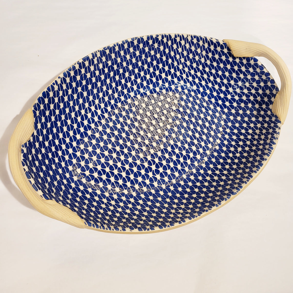 Terrafirma Ceramics - Cobalt Tempo Oval Platter with Handles 15” - r. h. ballard shop & gallery