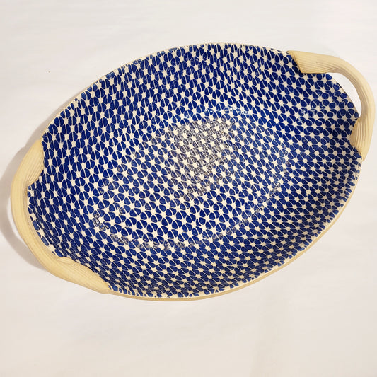 Terrafirma Ceramics - Cobalt Tempo Oval Platter with Handles 15” - r. h. ballard shop & gallery