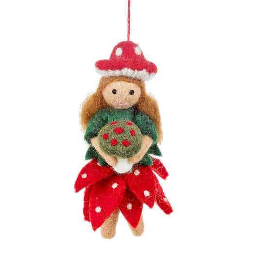 Toadstool Fairy Hanging Ornament
