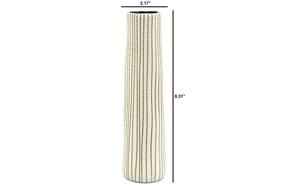 Koza Brown & Cream Dots Porcelain Bud Vase
