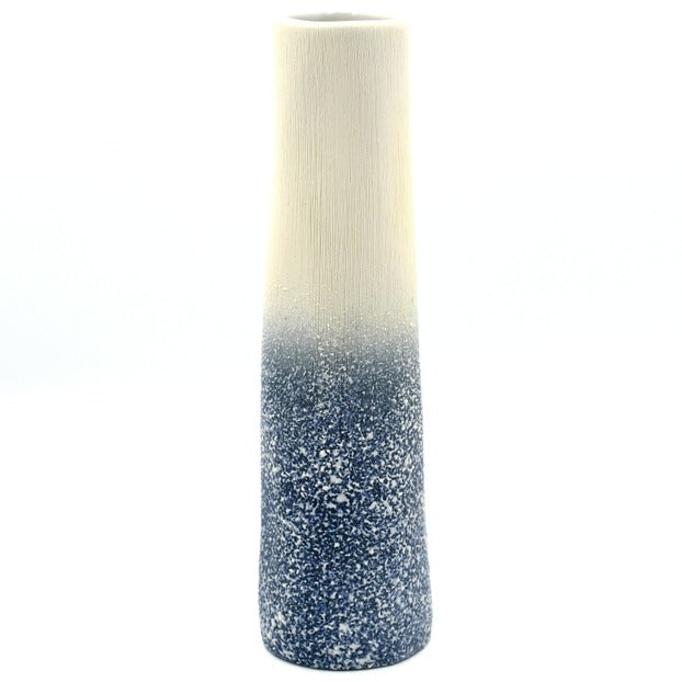 Koza Blue and White Texture Porcelain Bud Vase, 8" - r. h. ballard shop & gallery