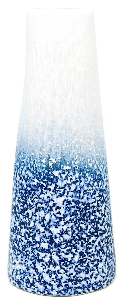 Koza Blue and White Texture Porcelain Bud Vase, 8 inch