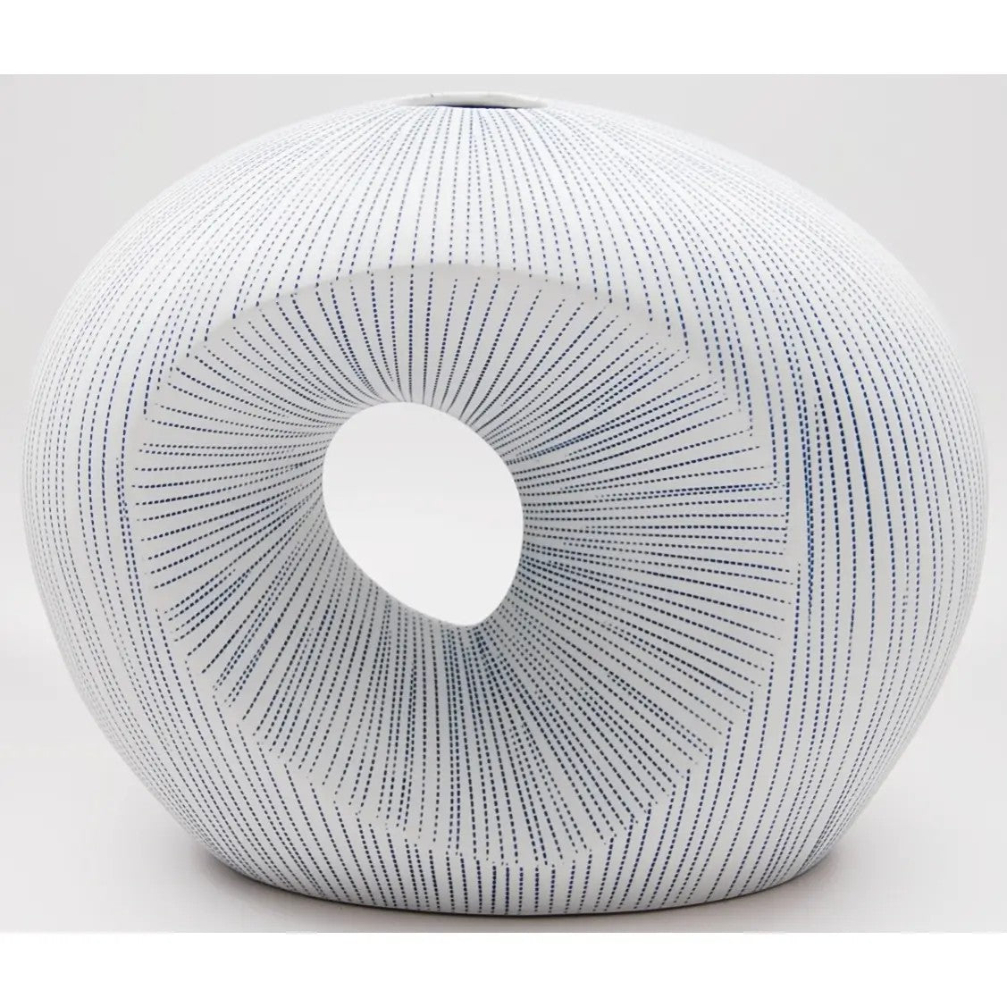 Artura Round Blue Dots on White Porcelain Vase - r. h. ballard shop & gallery