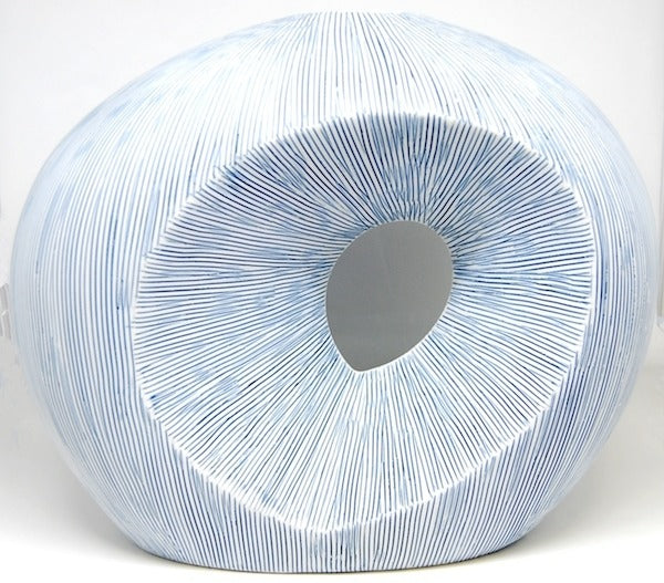 Artura Round Blue and White Porcelain Vase