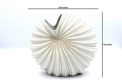Medium Palm Tan & Cream Dots Porcelain Vase
