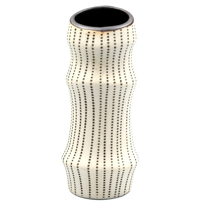 Bamboo Brown & Cream Dots Porcelain Vase