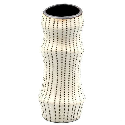 Bamboo Brown & Cream Dots Porcelain Vase