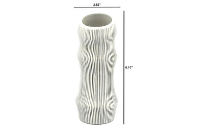 Bamboo Grey Stripes Porcelain Vase