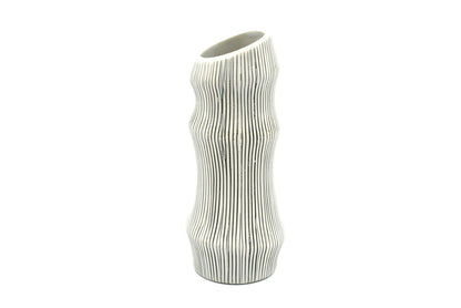 Bamboo Grey Stripes Porcelain Vase