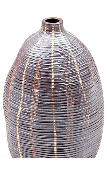 Gugu Brown Weave Textured Porcelain Vase